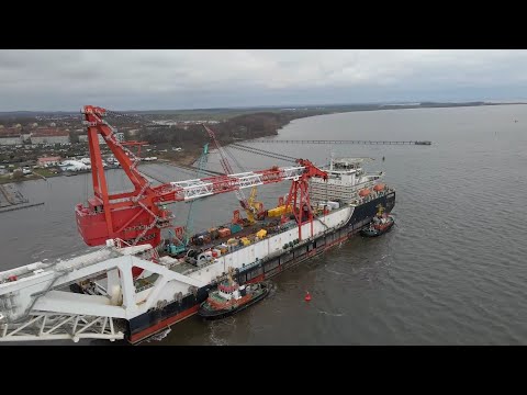 Nordstream-2-Verlegeschiff Fortuna verlässt den Seehafen Wismar