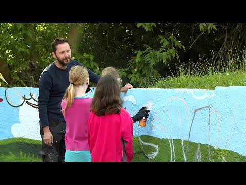 Graffiti Workshop für Grundschüler in der Wismarer Rudolf-Tarnow-Schule