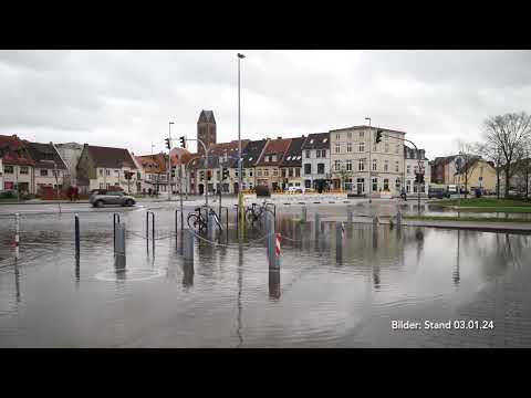 Warnung vor Hochwasser in Wismar