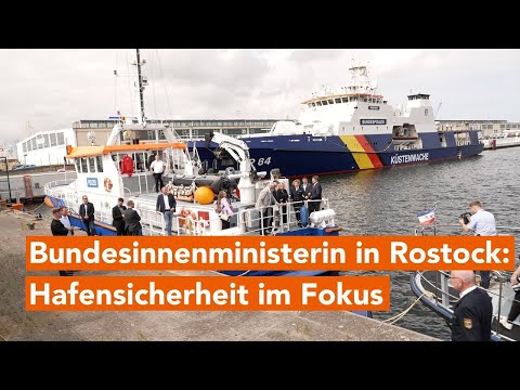 MV Spezial: Faeser im Rostocker Hafen: Mehr Schutz vor Drogen- und Menschenhandel