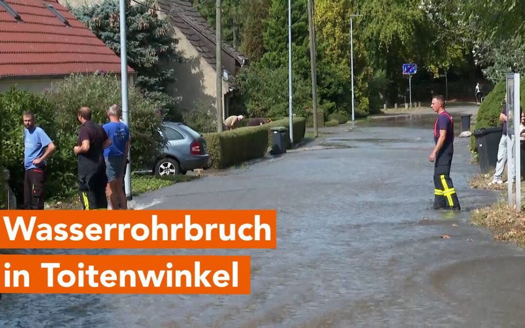 Wasserrohrbruch in Rostocker Stadtteil Toitenwinkel