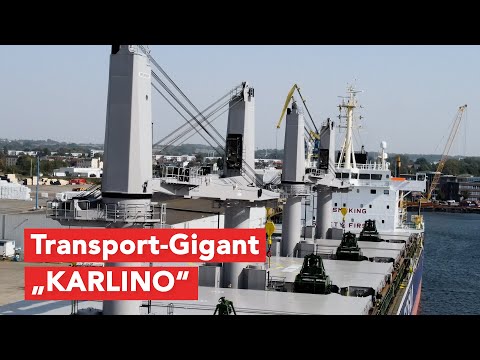 Transport-Gigant „KARLINO“ im Wismarer Hafen