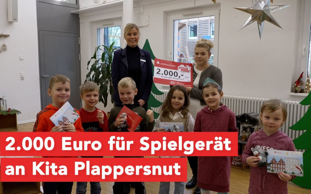 Sparkasse Mecklenburg-Nordwest übereicht Check an Kita Plappersnut