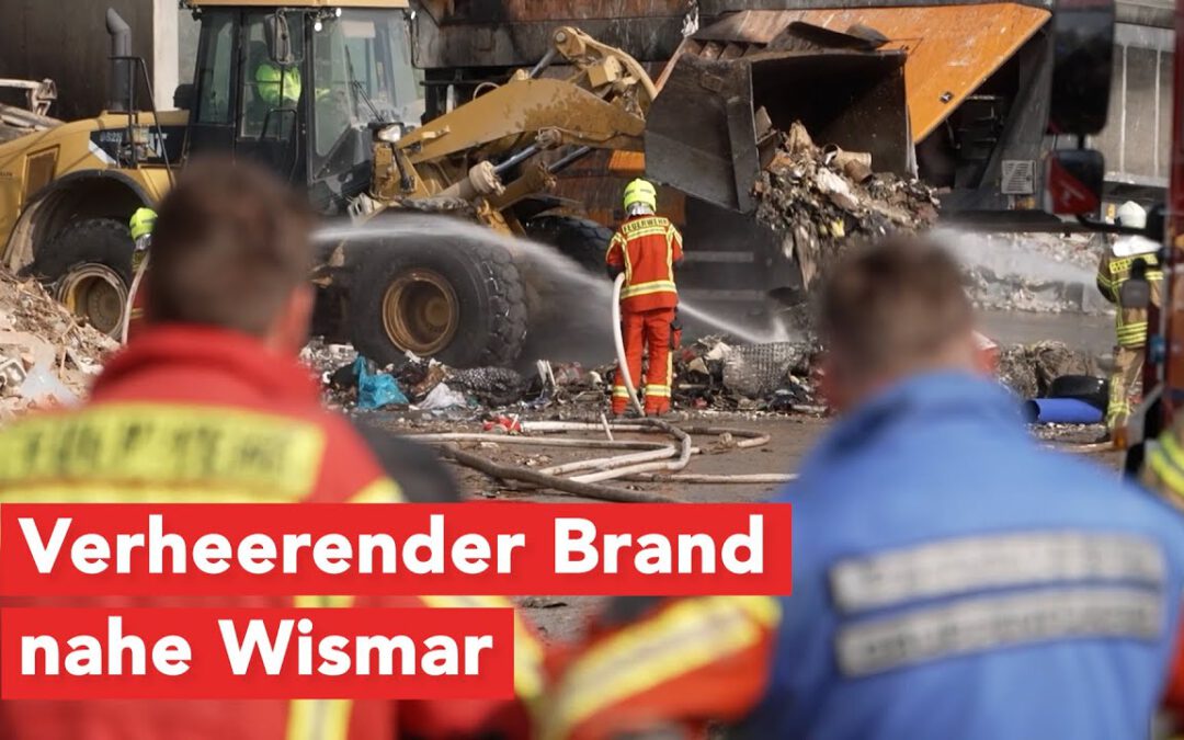 700.000 Euro Schaden bei Großbrand auf Abfallhof Müggenburg nahe Wismar