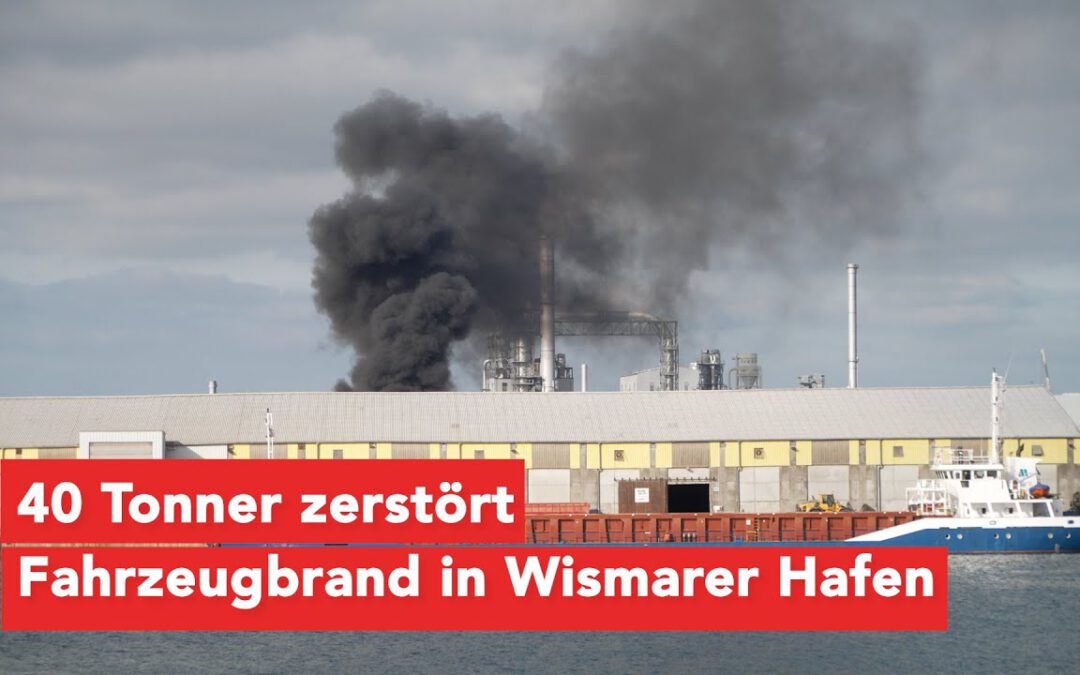 Großbrand in Wismarer Sägewerk: 40-Tonnen-Fahrzeug zerstört – Feuerwehr mit 29 Kräften im Einsatz