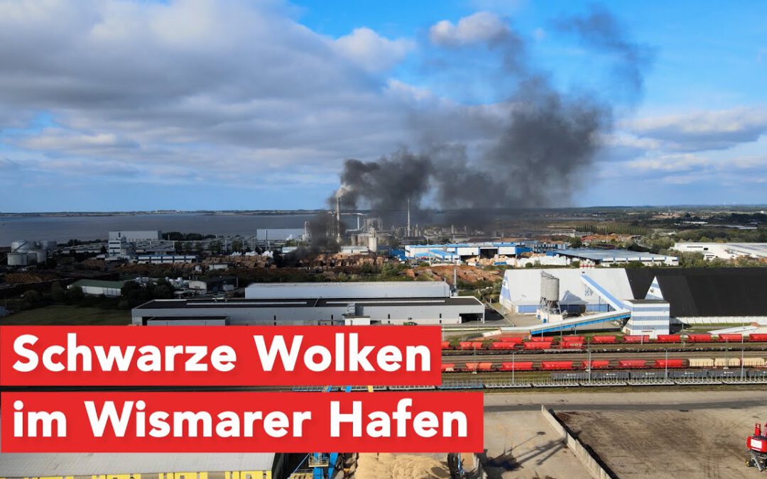 Brand im Gewerbegebiet Haffeld Wismar