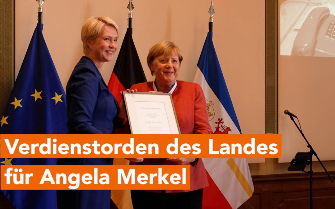 Bundeskanzlerin a.D. Angela Merkel mit Verdienstorden des Landes Mecklenburg